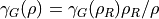 \gamma_G(\rho) = \gamma_G(\rho_R)\rho_R/\rho