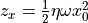 z_x = \frac{1}{2} \eta \omega x_0^2