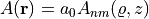 A({\bf r}) = a_0 A_{nm}(\varrho,z)