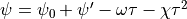 \psi = \psi_0 + \psi' - \omega\tau - \chi\tau^2