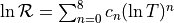 \ln {\cal R} = \sum_{n=0}^{8} c_n (\ln T)^n
