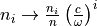 n_i \rightarrow \frac{n_i}{n} \left(\frac{c}{\omega}\right)^i